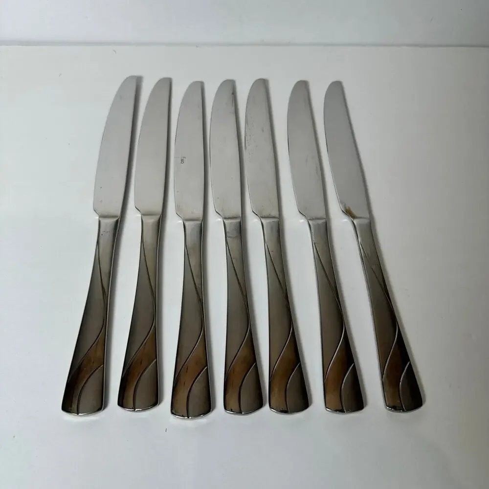 Oneida River Mirror Matte Shiny Butter Knives Set of 7